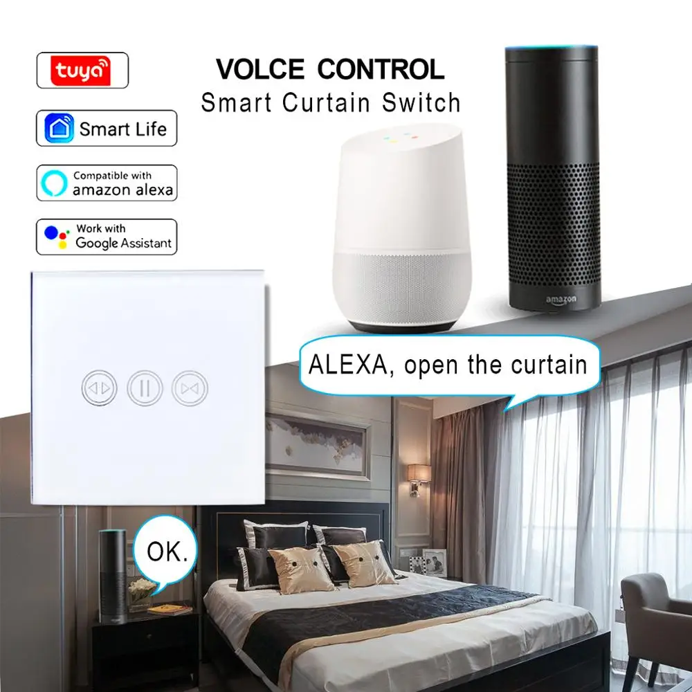 Умная жизнь приложение Tuya умный занавес WiFi переключатель голосового управления переключатель для рольставни Электрический мотор работа с Google Alexa Echo