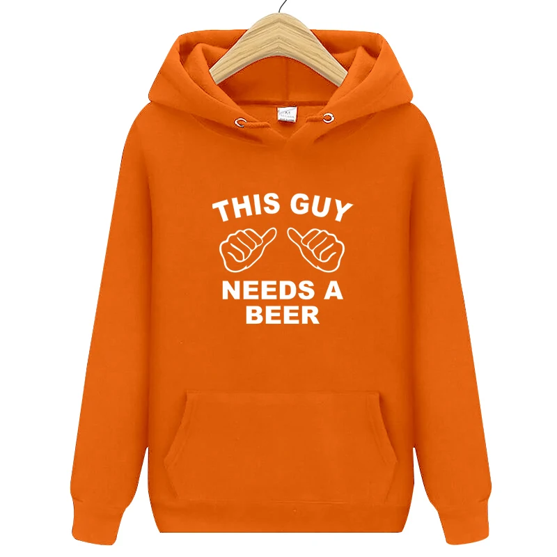 Брендовые мужские толстовки с длинным рукавом надписью This Guy Needs A Beer повседневные