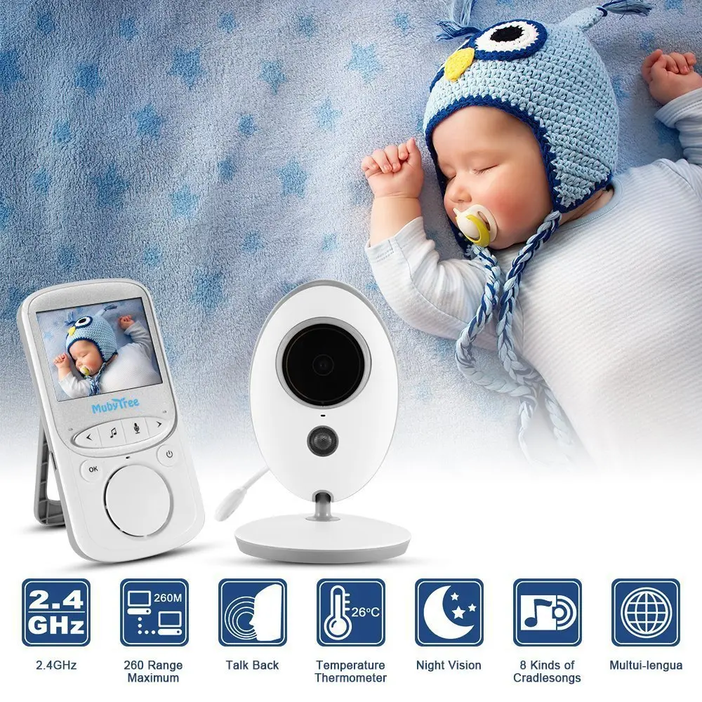 

vb605 kids camera with monitor 2.4 inch TFT LCD IR Night Vision Baby Intercom Temperature Sensor 8 Lullabies VOX Mode