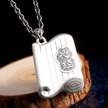 

to act the role of Buddha is a sautoir Thai silver fine silver jewelry 999 women's scroll heart sutra pendant