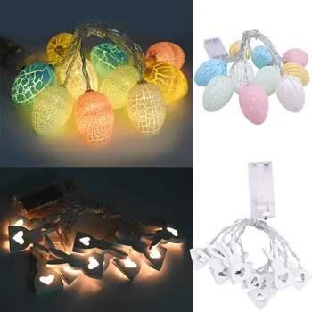 

1.6meter Rabbit Egg Led String Light Powered By Battery Wire Lights Kids Birthday Wedding Happy Easter Party Decoration Supplies