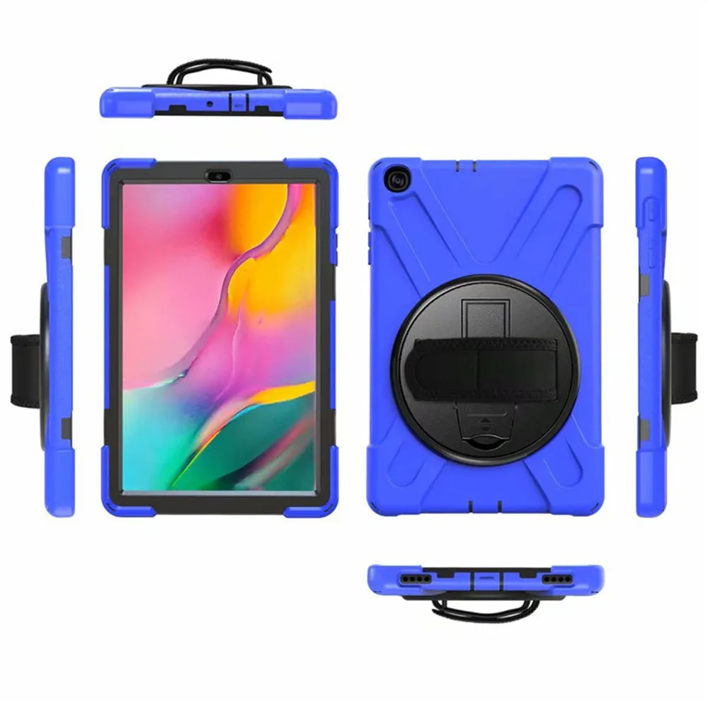 Чехол-подставка с вращающимся ремешком на руку для samsung Galaxy Tab A 10,1 SM-T510 SM-T515, чехол для Galaxy Tab A 10,1 чехол+ 3 в 1