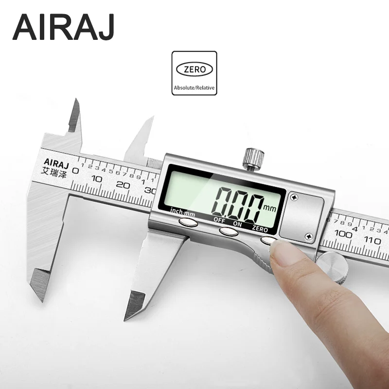 

AIRAJ Digital Display High Precision Vernier Caliper Multifunctional Waterproof Large Screen Long Micrometer Measuring Tool