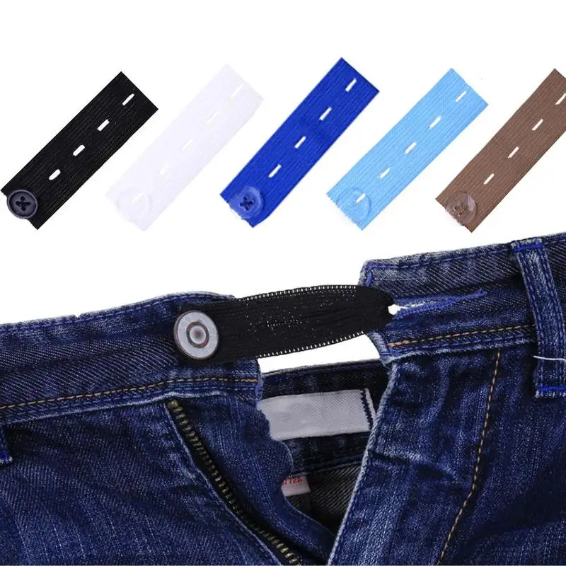 

Skirt Trousers Jeans Waist Expander Elastic Buckle Waist Waistband Extender Button Pant Elastic Extender Belt Extension Buckle