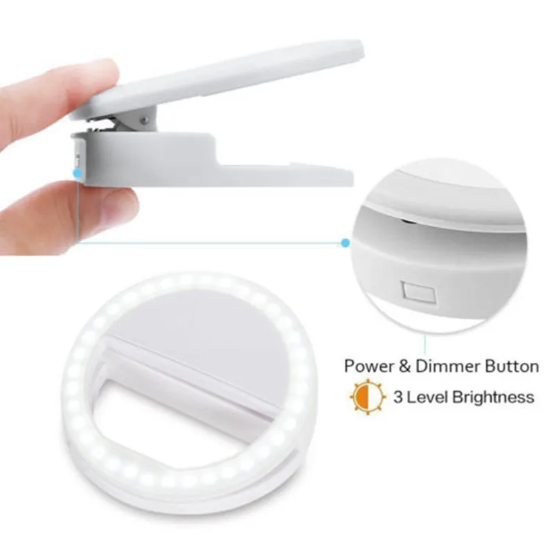 Светодиодный фонарь для селфи с кольцом-вспышкой Lumiere, портативный светодиодный светильник для мобильного телефона, лампа-зажим для iPhone xr, телефонная линза, лампка для телефона