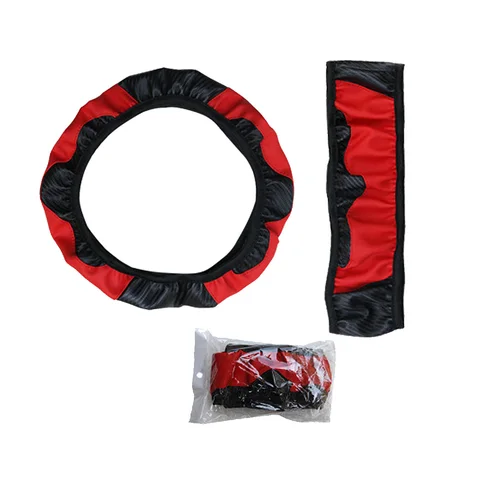 Steering Wheel Cover Trim 38CM Accessory Auto Black & Red Car Eco-friendly