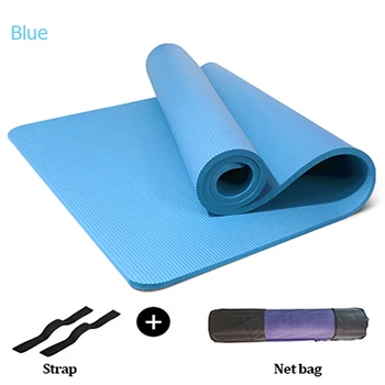 15 мм Экстра толстые 185см*90 см Высокое качество NBR Нескользящие коврики для йоги для фитнеса сумка для Йога-коврика esterilla - Цвет: blue