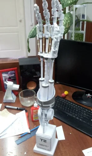 3D Paper Model T2 Manipulator White Mold 1: 1 Model Pendant 3D Paper Model