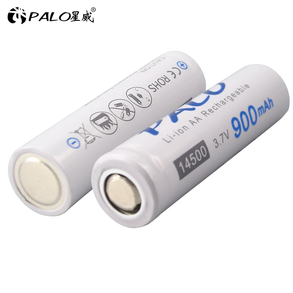PALO AA 14500 900mAh 3,7 V литиево-ионная аккумуляторные батареи для светодиодный фонарик+ зарядное устройство для AA AAA 18650 14500 16350 18500 и т. д