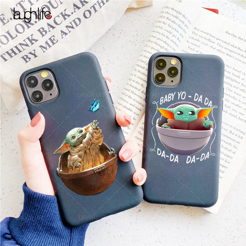 

Cute Baby Yoda soft silicone Phone case shell for iPhones 6 6s 7 8 Plus X XR XS Max 11 Pro Max The Mandalorian Black Tpu Cover