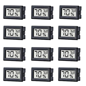 

12 Pack Mini Small Digital Electronic Temperature Humidity Meters Gauge Indoor Thermometer Hygrometer Lcd Display Fahrenheit (℉)