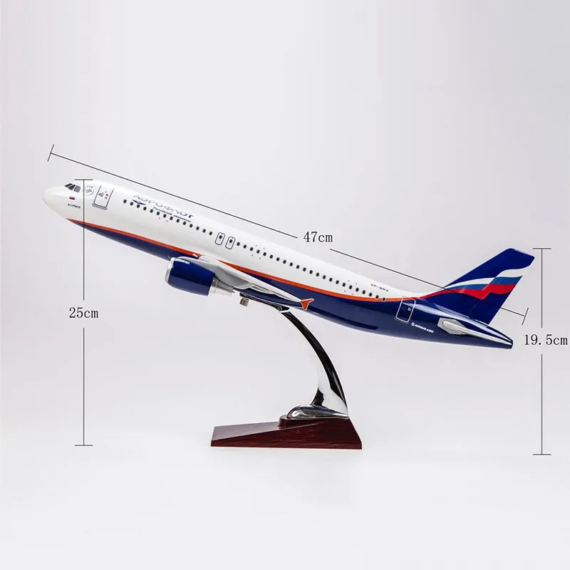 

1/80 Scale About 47CM Airplane Airbus 320 A320 Russia aviation Model Diecast resin aircraft Model Toy