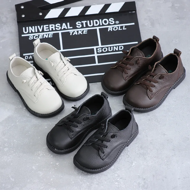 Claladoudou 13.5-18.5cm toddler shoes genuine leather school shoes white girls dress shoes girls shoes for party and wedding