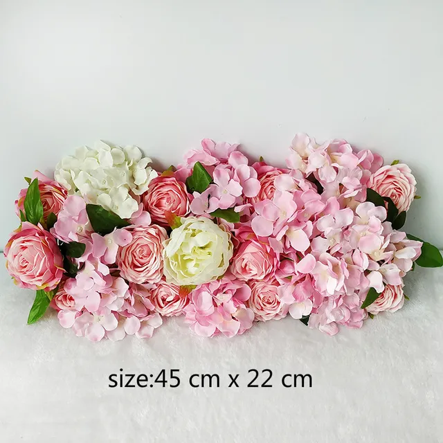 Artificial Peony Rose Hydrangea Row Wedding Background Fake Flower Wall Decoration DIY Combination Wedding Arch Arrangement pink
