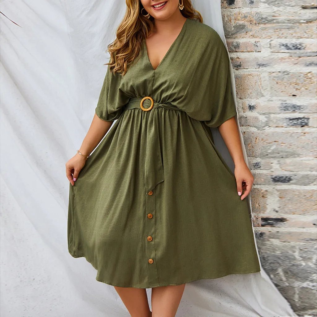 Женское платье, vestidos de verano vestido vadim ropa mujer, платья vestidos verano mujer, повседневное однотонное XL-4XL с коротким рукавом Z4