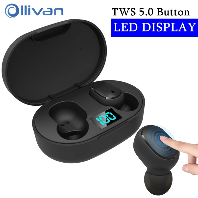 TWS Bluetooth наушники 5,0 настоящие Беспроводные наушники с микрофоном Handsfree AI управление для xiaomi Redmi наушники стерео гарнитура