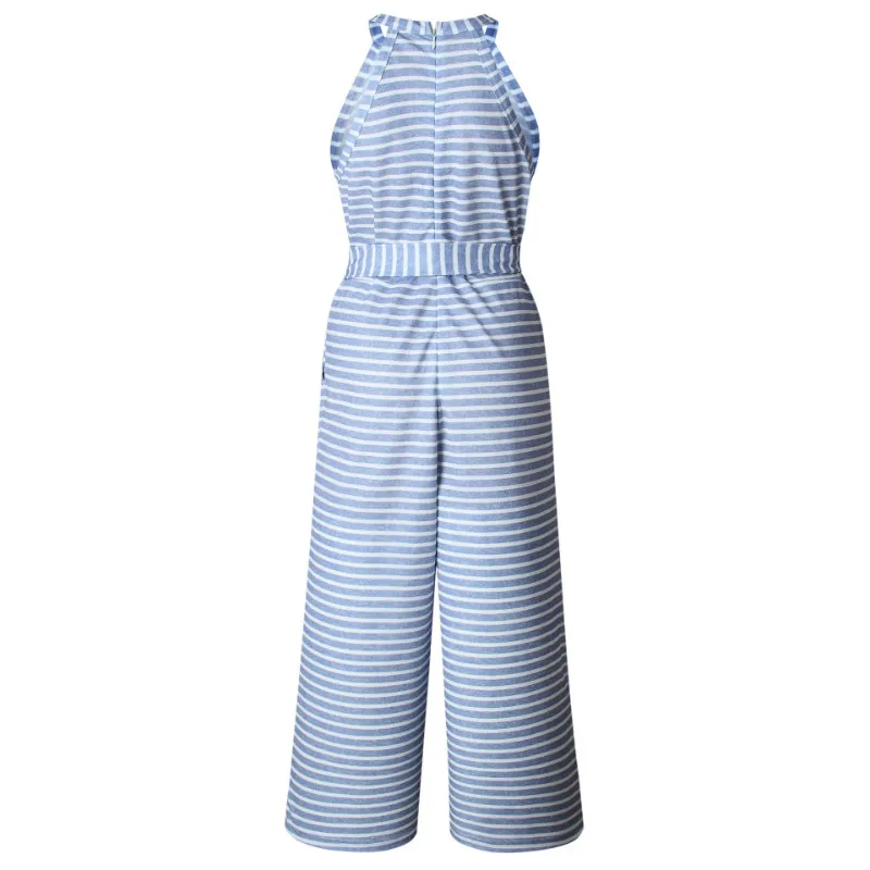 Jumpsuits for Women 2020 Spring Summer Fashion Slim Waist Tie Sexy Striped Round Neck Women Jumpsuit Ladies Overalls (5)