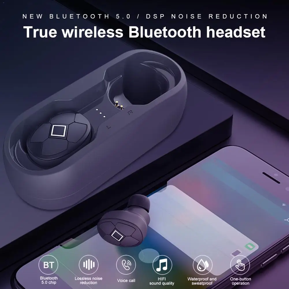 V5TWS Bluetooth наушники 5,0 Беспроводная низкомощная Спортивная bluetooth-гарнитура Шумоподавление для бега и пешего туризма