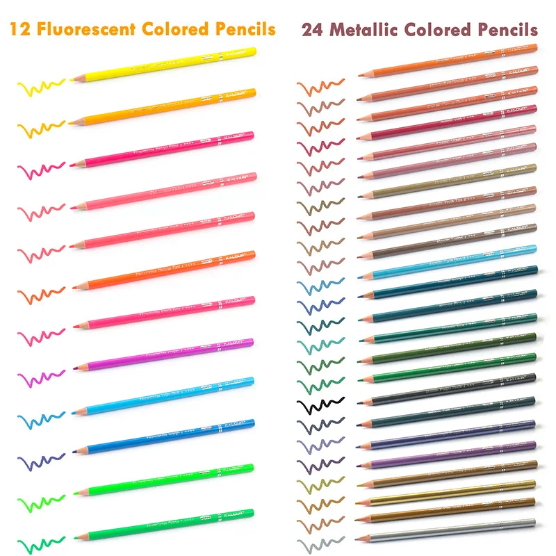 Kalour Professional 240 Colors Colored Pencils Set Artists Soft