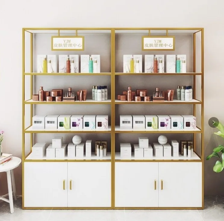 Nordic landing shelf cosmetics boutique display cabinet beauty salon product shelf display cabinet manicure shop