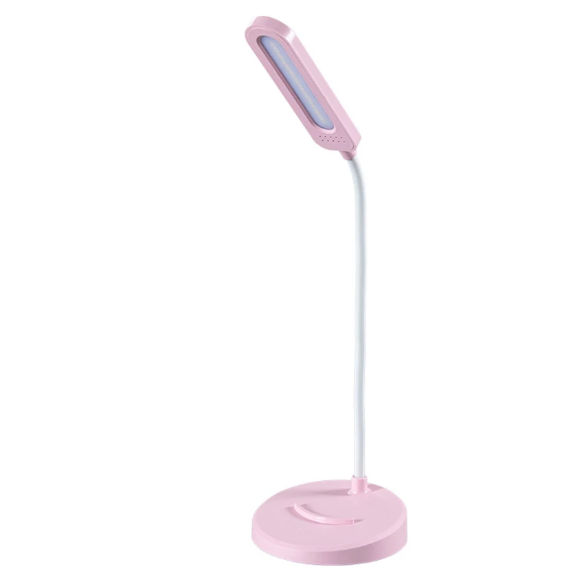 

LED Desk Lamp, 24 LEDs Eye-Caring Table Lamps, 3 Light Modes, Touch Dimmable, Flexible Adjustable Table Lamp, White, Pink