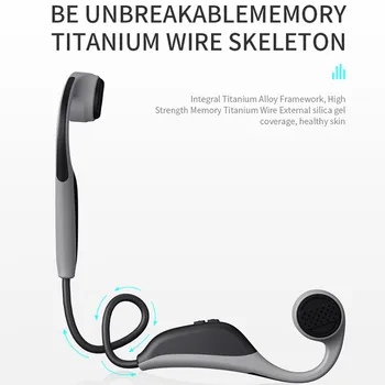 

V9 Bone Conduction Bluetooth Headset Stereo Wireless Sports Waterproof Headphones Ear Hook Titanium Wire Skeleton USB Earphones