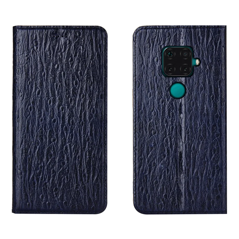

Ostrich Pattern Genuine Leather Ultra Thin Card Slot Case For Huawei Nova 5i Pro/Huawei Nova 5i Magnetic Case Stand Coque Funda