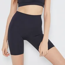 Шорты для занятий йогой с высокой талией и контролем живота, черные компрессионные женские шорты 8 дюймов для занятий спортом, велоспортом, бега, тонкие Стрейчевые трико для спортзала