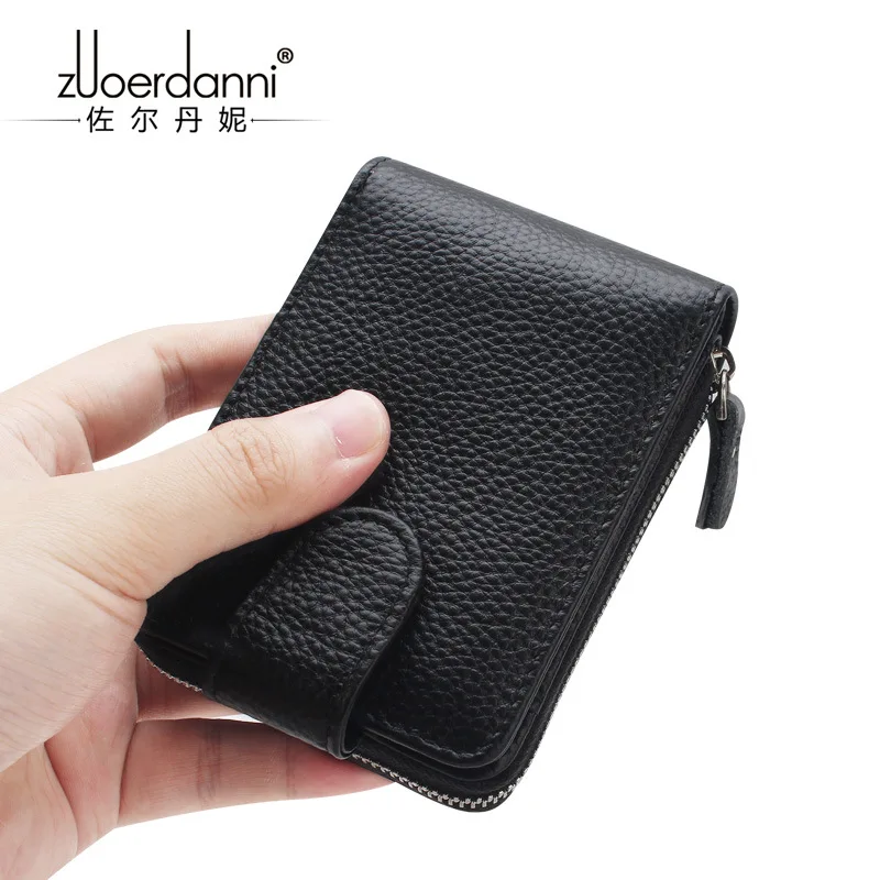 

Genuine Leather Anti-Theft Card Swiping Bag Men Driving License Leather Case Women's Simple Multifunctional Wallet Credit Card D