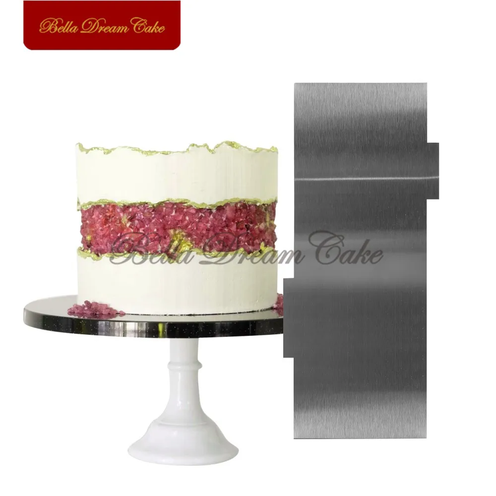  Double Side Stripe Stainless Steel Scraper Cake Spatulas Butter Cream Smoother Cake Comb Cake Decor