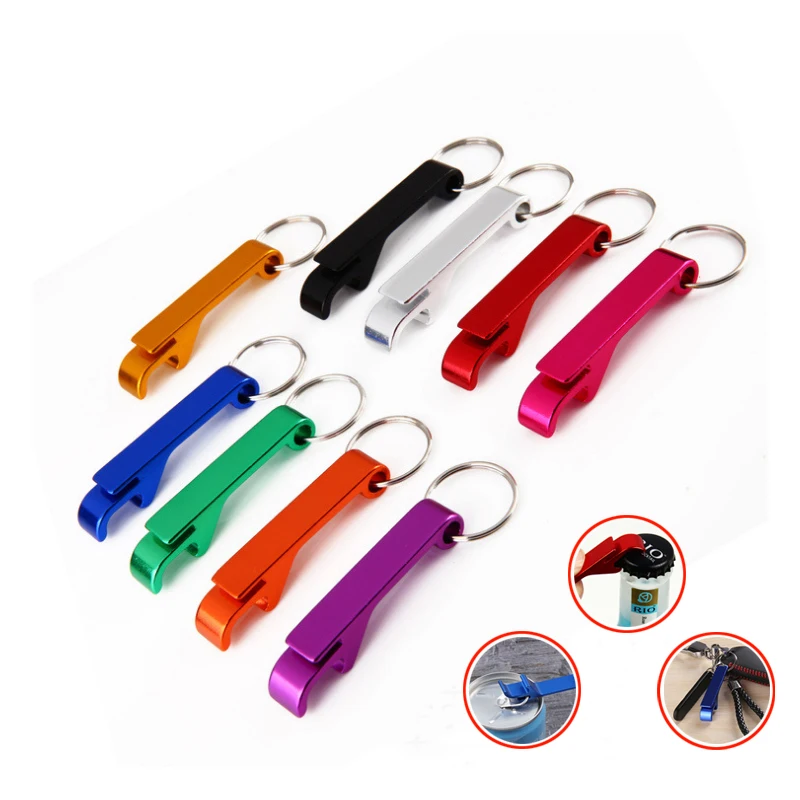 

Wholesale Portable Beer Bottle Opener Keychain Mini Pocket Aluminum Alloy Beverage Beer Bottle Opener Wedding Party Favor Gifts