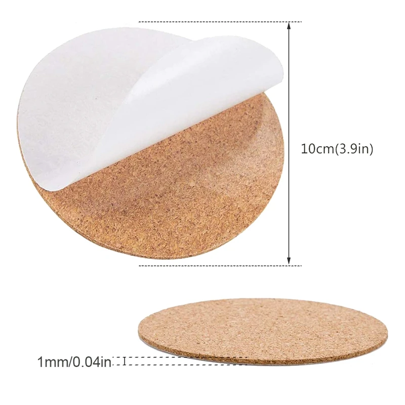 Self Adhesive Cork Sheet for Coaster and DIY Crafts, Cork Sheet with  Adhesive Backing (80)