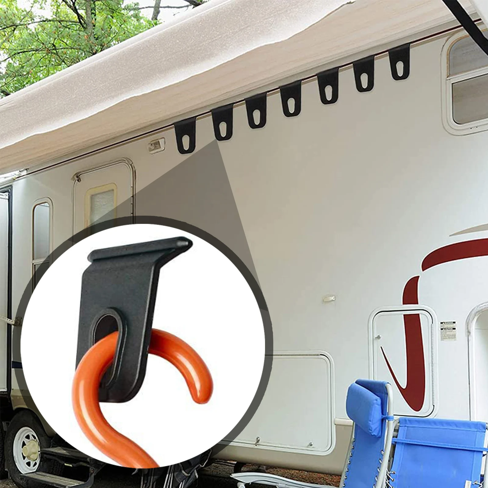 Ganci per tende da sole per camper Appesi per vesti Supporto per luci per feste Camper per camper a forma di S Accessori Morsetto per tende Clip per telo Gancio con fibbia