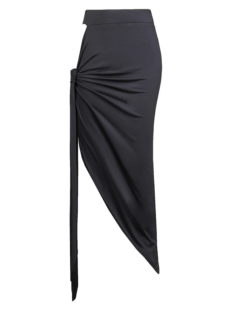 Skirts Платье для латинских танцев, женское, взрослое, черное, танго, сальса, ча-Самба, Румба, Одежда для танцев, Сетчатое, с длинным рукавом, купальник DNV12190 - Цвет: Skirts