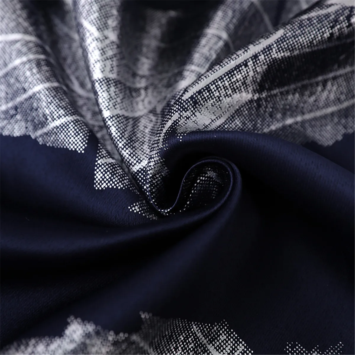 Navy blue hot silver Блестящие листья занавески s ткань для детей мальчик девочка спальня гостиная детская ткань затемнение драпировка оконная панель тканевая занавеска на дверь - Цвет: Navy blue hot silver