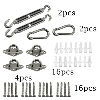 

24pcs Sun Shade Sail Metal Accessories for Triangle or Square Shade Sail Replacement Fitting Tools for Canvas Yard Tent Top