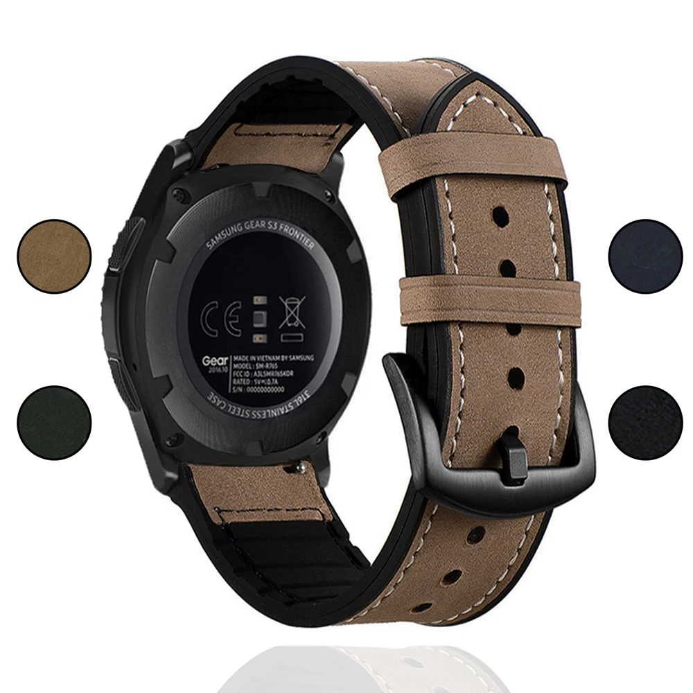 Ремешок силиконовый для Samsung Galaxy Watch 46 мм Gear S3 Huawei GT2 Amazfit GTR 47 браслет в стиле ретро