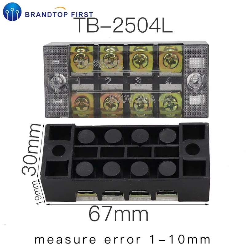 TB-2504 TB-2503 TB-2504 TB-2505 TB-2506 TB-2510 TB-2512 Dual Rows 600V 25A провод Барьер Блок терминал - Цвет: TB-2504