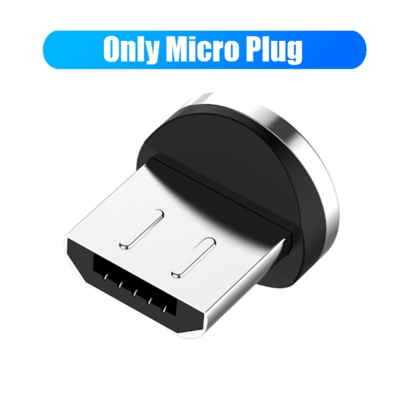 Светодиодный светящийся Магнитный usb-кабель, магнитный Micro USB type-C кабель для samsung Galaxy S9 S8 Xiaomi huawei iPhone X Xs Max - Цвет: Only Plug For Micro