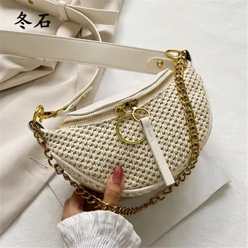 

Small Straw Dumpling Type Bags for Women 2020 Summer Crossbody Bag Lady Travel Purses and Handbags Female Shoulder Messenger Bag