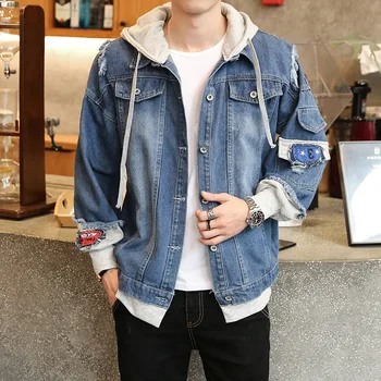 

Zogaa 2020 Fashion Spring Autumn Tide Brand Men's Denim Jacket Men's Jacket Fake Two Pieces Youth Handsome Men's Loose Jackets