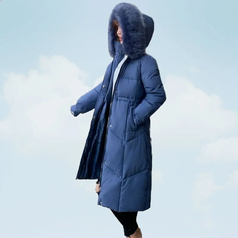 

Parka Woman Winter 2019 Long Jacket Plus Size Down Cotton Coats Overcoat Female Big Fur Collar Slim Warm Outerwear Ukraine TY661