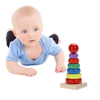 

Rainbow Tower Jeng Le Building Blocks Children's Toys Building Early Block Education Puzzle Safe Toys Non-toxic M7Q0