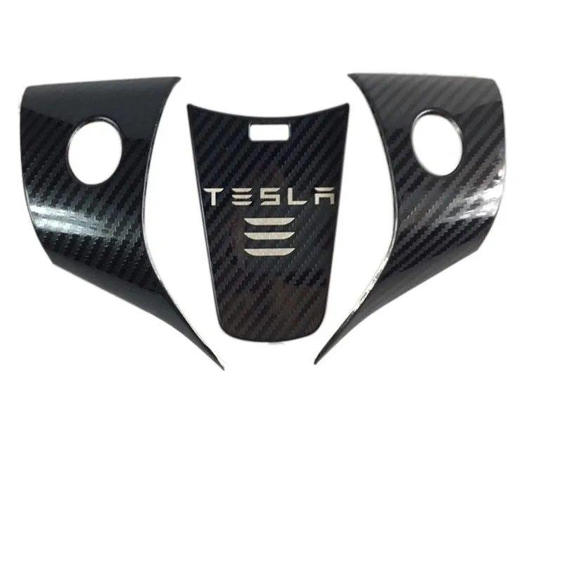 Tesla модель 3 Нержавеющая сталь руль Панель накладка из углеродного волокна 3м Нержавеющая сталь Стикеры аксессуары для интерьера