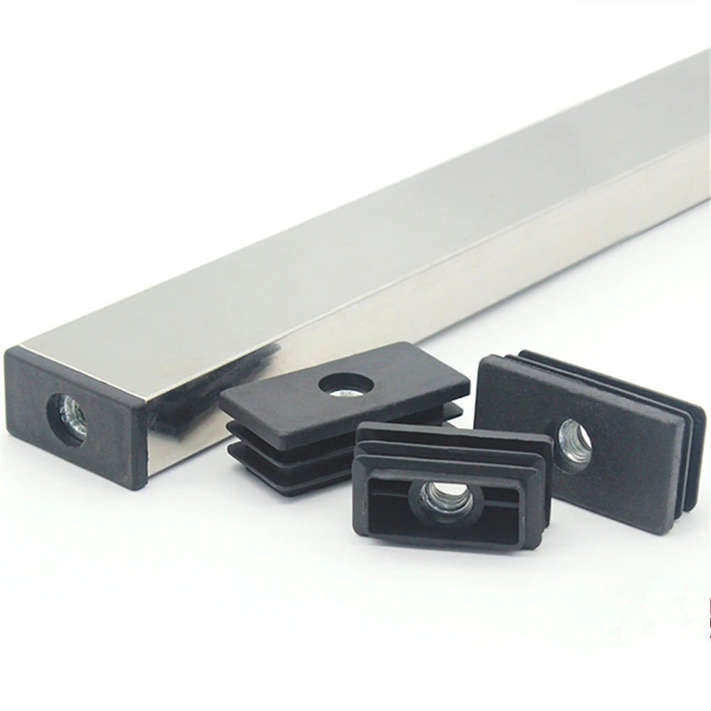 Pata de plástico para de tubería tapones con tuerca negro tapón cubierta final pata de silla tapas Protector accesorios de muebles|Juntas| - AliExpress