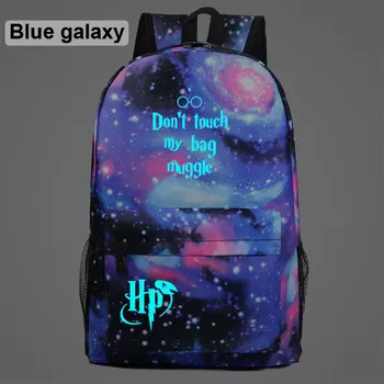 

Blue Luminous Fashion Hogwarts Magic Badge Boy Girl Book School bag Women Bagpack Teenagers Schoolbags Men Student Backpack