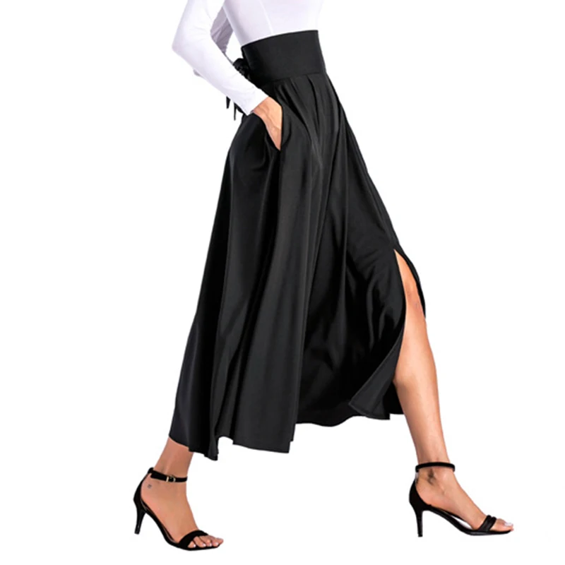 2020 New Fashion  Women Long Skirt Casual Spring  Summer Skirt womens Elegant Solid Bow-knot A-line Maxi Skirt Women Cothes (17)