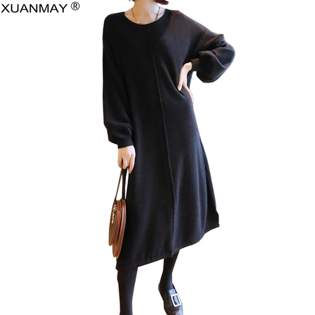 dark gray sweater dress