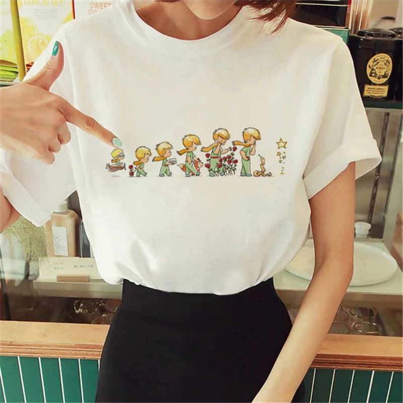 Hot Spring Summer Little Prince Graphic Women's T-Shirt Little Prince Graphic Tees Vouge Shirts For women O-Neck Short Sleeve cheap t shirts