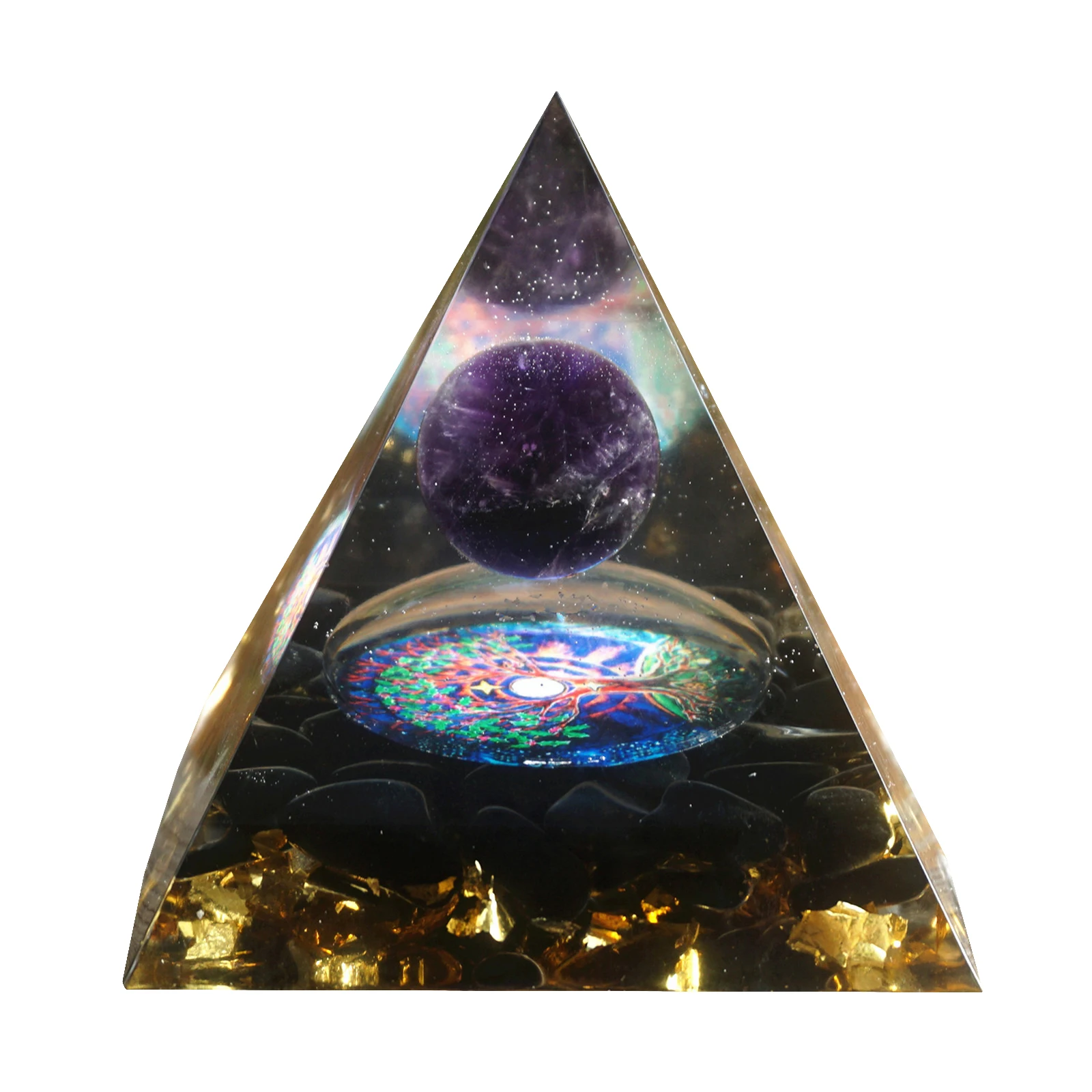New Arrival Amethyst Pyramid Crystal Sphere Orgone Energy Generator for Yoga Meditation | Дом и сад